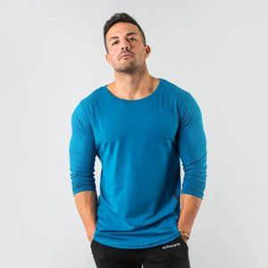 Alphalete Long Sleeve Deep Turquoise Muscle T-shirt Size Large